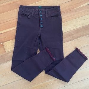 Just Black Button-Fly Fray-Bottom Jeans